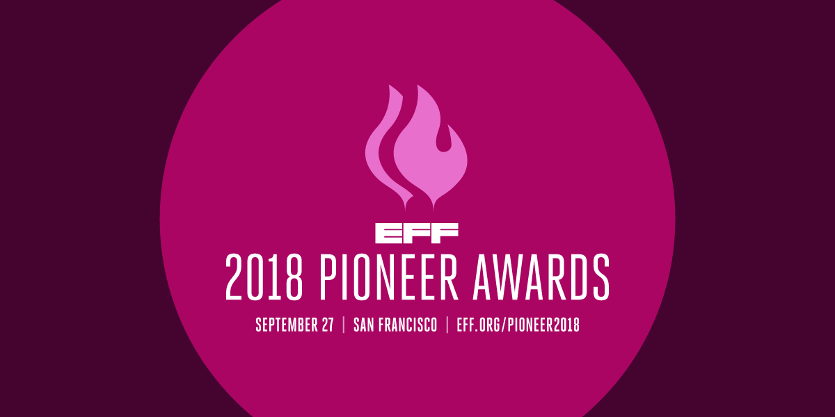 電子フロンティア財団(EFF)の Pioneer Award に協賛します