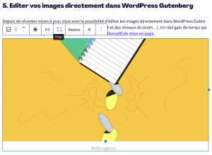 Editer une image dans WordPress Gutenberg
