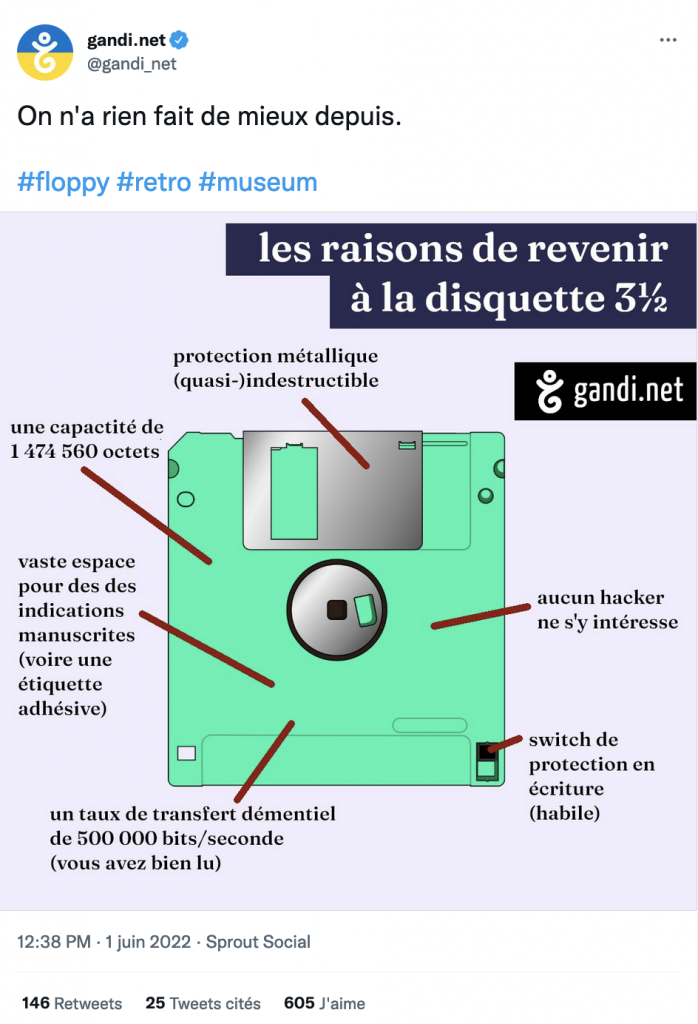 Raisons de revenir à la disquette