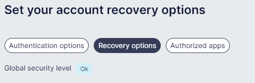set up your recovery options