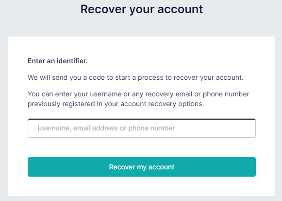 Account recovery options
